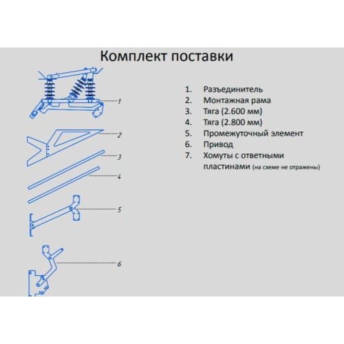 Разъединитель РЛР-Тесла-10/400 УХЛ1 с приводом и КМЧ (1) Электрофарфор ЦБ-00005053