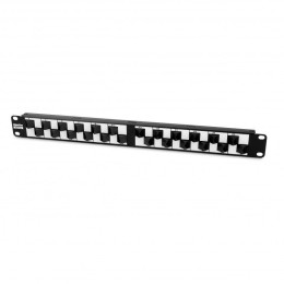 Патч-панель 19дюйм 1U кат.5E 24 портов RJ45 Dual IDC PP2A-19-24S-8P8C-C5E-110 с угловыми портами Hyp