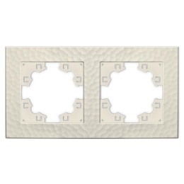 Рамка 2-м Афина фактурная универс. слоновая кость (ivory) Universal A10044-I
