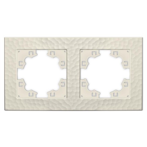 Рамка 2-м Афина фактурная универс. слоновая кость (ivory) Universal A10044-I