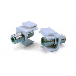 Вставка KJ1-FCON-3G-N-WH формата Keystone Jack с прох. адапт. F-типа nickel plated 3ГГц ROHS бел. Hy