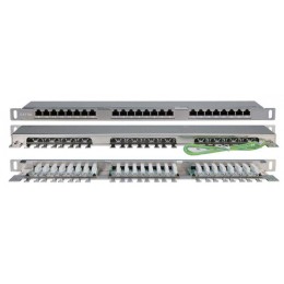Патч-панель 19дюйм 0.5U кат.5E 24 порта RJ45 Dual IDC PPHD-19-24-8P8C-C5E-SH-110D высок. плотности H