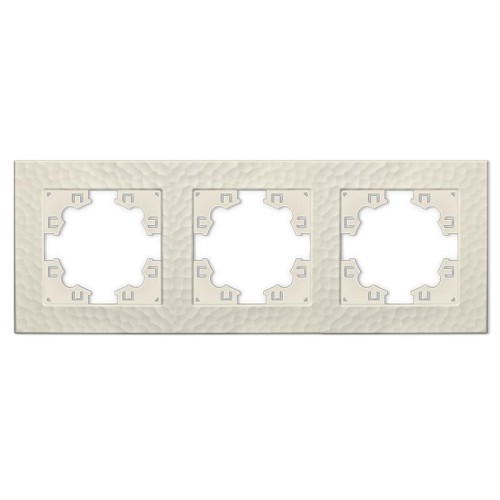Рамка 3-м Афина фактурная универс. слоновая кость (ivory) Universal A10045-I