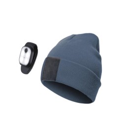 Шапка с фонариком 215х205х5 сер. (фонарь 68х40х23мм снимается и крепится в другое место; аккум. 3.7В
