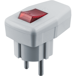 Вилка угловая 61 364 NCA-PL05-16A-ESC-WH с заземл. с выкл. бел. Navigator 61364