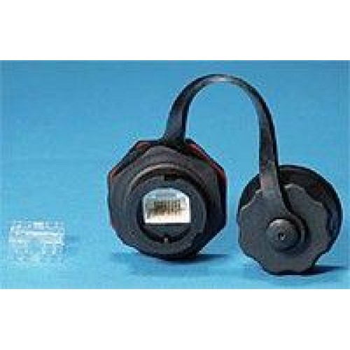 Модуль промышленный KJ-IE-8P8C-C6-180-BK Keystone Jack RJ45 (8P8C) IP67 кат.6 с защ. крышкой черн. H