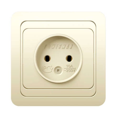 Розетка 1-м СП Classic 16А IP20 без заземл. крем. POWERMAN 1156515