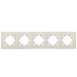 Рамка 5-м Афина фактурная универс. слоновая кость (ivory) Universal A11042-I