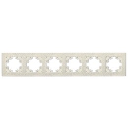 Рамка 6-м Афина фактурная универс. слоновая кость (ivory) Universal A11043-I