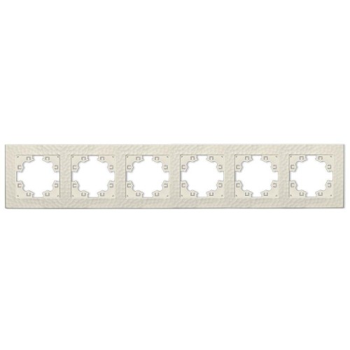 Рамка 6-м Афина фактурная универс. слоновая кость (ivory) Universal A11043-I