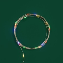 Гирлянда светодиодная "Роса" 2м 20LED мультиколор 0.1Вт IP20 тонкий батарейный блок элементы питания