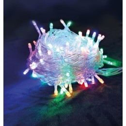 Гирлянда светодиодная 100LED бел. прозр. провод 6.5м расстояние между лампами 6см 8 режимов мигания