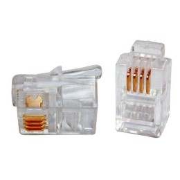 Разъем PLUG-4P4C-P-C2-100 телеф. RJ11 (4P4C) (3/3 микродюйма) для тел. трубки (уп.100 шт) Hyperline