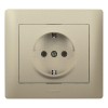 Розетка 1-м СП Galea Life 16А IP20 2P+E защ. шторки немецк. стандарт с лицев. панелью титан Leg 7714