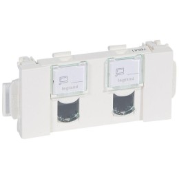 Розетка компьютерная 2-м СП 4мод. Mosaic RJ45 кат.5E UTP CD с механизмом быстр. подключ. механизм бе