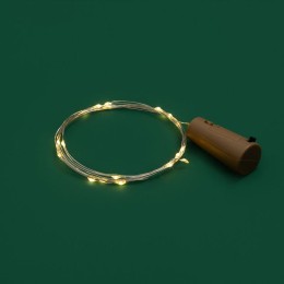 Гирлянда светодиодная "Роса" 2м 20LED тепл. бел. 0.1Вт IP20 с пробкой элементы питания 3хLR44 (в ком