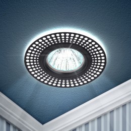 ЭРА DK LD41 WH/BK Белый/черный Светильник декор cо светодиодной подсветкой MR16