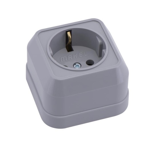 Розетка ОП IP20 с заземл. сер. Makel 45008