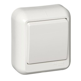 Выключатель 1-кл. ОП Прима 6А IP20 с монтаж. пластиной сл. кость (опт. упак.) SchE A16-051M-S