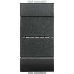Переключатель промежуточный 1-кл. 1мод. СП LivingLight 16А IP20 Axial авт. клеммы антрацит Leg BTC L