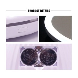 Зеркало M147-SL C01 с LED подсветкой складное 1х/5х 2хCR2032 двойн. бел. Camelion 13002