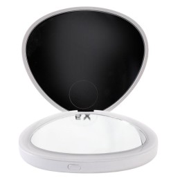 Зеркало M147-SL C01 с LED подсветкой складное 1х/5х 2хCR2032 двойн. бел. Camelion 13002