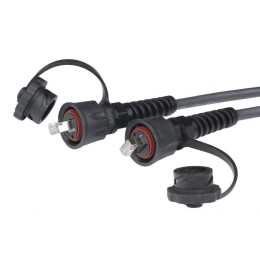 Патч-корд промышленный кат.5E F/UTP экранир. IP67 PC-IE-LPM-STP-RJ45-RJ45-C5e-1M-BK с защ. крышками
