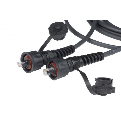 Патч-корд промышленный кат.5E F/UTP экранир. IP67 PC-IE-LPM-STP-RJ45-RJ45-C5e-5M-BK с защ. крышками