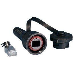 Разъем промышленный PLUG-IE-8P8C-PV-C6-SH RJ45 (8P8C) под витую пару IP67 кат.6 с защ. крышкой экран