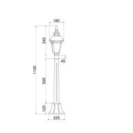 Светильник Goiri 1х60Вт E27 IP44 ландшафтный Maytoni O028FL-01BZ