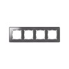 Рамка 4-м Simon82 Detail холодный алюм.; основание фиол. Simon 8201640-254