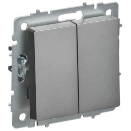 Выключатель перекрестный 2-кл. СП BRITE ВС10-2-3-БрС 10А механизм сталь IEK BR-V23-0-10-K46