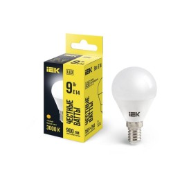 Лампа светодиодная ECO G45 9Вт шар 3000К E14 230В IEK LLE-G45-9-230-30-E14