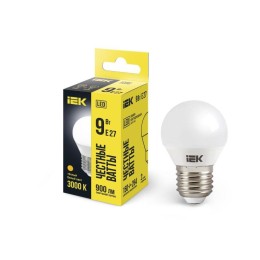 Лампа светодиодная ECO G45 9Вт шар 3000К E27 230В IEK LLE-G45-9-230-30-E27