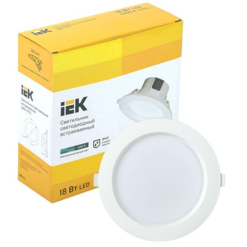 Светильник светодиодный ДВО 1703 18Вт 4000К IP40 встраив. круг бел. IEK LDVO0-1703-18-4000-K01