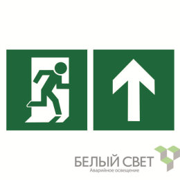 Знак безопасности BL-2010B.E38 "Напр. к эвакуационному выходу прямо" Белый свет a18145