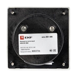 Амперметр аналоговый AM-A801 на панель 80х80 кругл. вырез 600А трансф. подкл. EKF am-a801-600/ama-80
