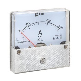 Амперметр аналоговый AM-A801 на панель 80х80 кругл. вырез 600А трансф. подкл. EKF am-a801-600/ama-80