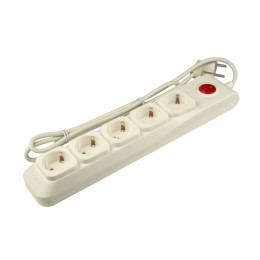Удлинитель с сетевым фильтром 5х3м с заземл. 10А Lux SGSL5-3 IVORY ПВС 3х0.75 защита от перенапряж.