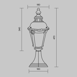 Светильник Goiri 1х60Вт E27 IP44 ландшафтный Maytoni O029FL-01BZ
