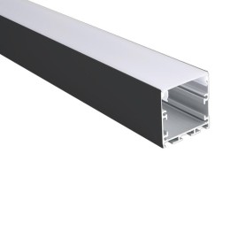 Профиль накладной PAL 3535-BLACK (комплект 2м 2глухих заглушки рассеиватель матов. 4клипсы крепежных