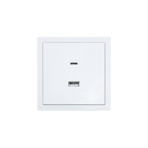 Розетка Type-C+ USB разъем СП ZIMA IP20 бел. LEZARD 704-0288-192TC
