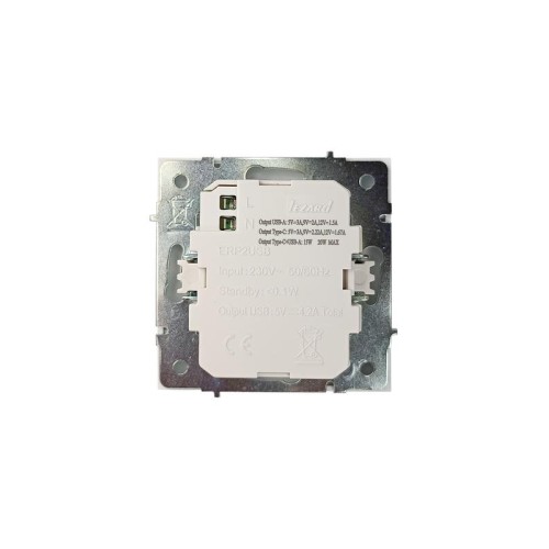 Розетка Type-C+ USB разъем СП ZIMA IP20 бел. LEZARD 704-0288-192TC