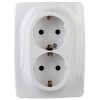 ЭРА 12А-2008-01 Розетка 2X2P+E Schuko со шторками , 16АХ-250В, 12, Al+Cu Белый
