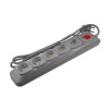Удлинитель с сетевым фильтром 5х5м с заземл. 10А Lux SGSL5-5 GREY ПВС 3х0.75 защита от перенапряж. к