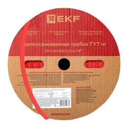 Трубка термоусадочная ТУТ нг 30/15 красн. (уп.50м) EKF tut-30-r