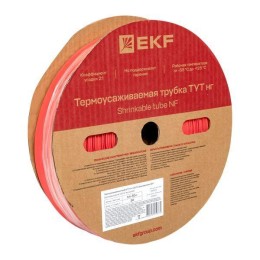 Трубка термоусадочная ТУТ нг 30/15 красн. (уп.50м) EKF tut-30-r