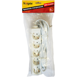 Удлинитель 5х5м с заземл. 16А IP20 94 187 NPE-S-05-500-E-3х1 ПВС 3х1 Navigator 94187