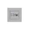 Розетка компьютерная CAT 5+гнездо Karea LINE STAR жемчуж. Makel 86100035