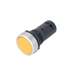 Кнопка моноблочная SB7 22мм с возвратом металл 1НО IP65 желт. SE SB7EA51